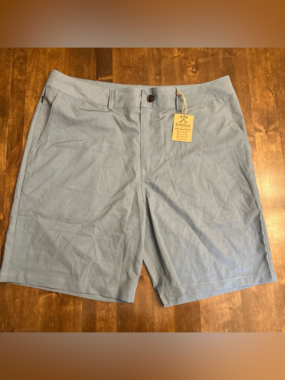 Evolve Adventure Shorts Mens 38 Light Blue Lightweight Outdoor Quick Dry